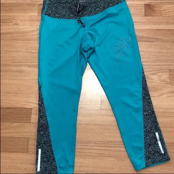 EUC Nike Running Tights, Teal & Cheetah, Medium - Picture 1 of 4